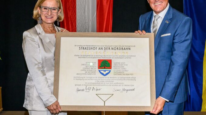 LH Mikl-Leitner erhebt Strasshof an der Nordbahn zur Stadt