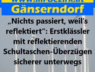 „Nichts passiert, weil's reflektiert“: Erstklässler mit reflektierenden Schultaschen-Überzügen sicherer unterwegs