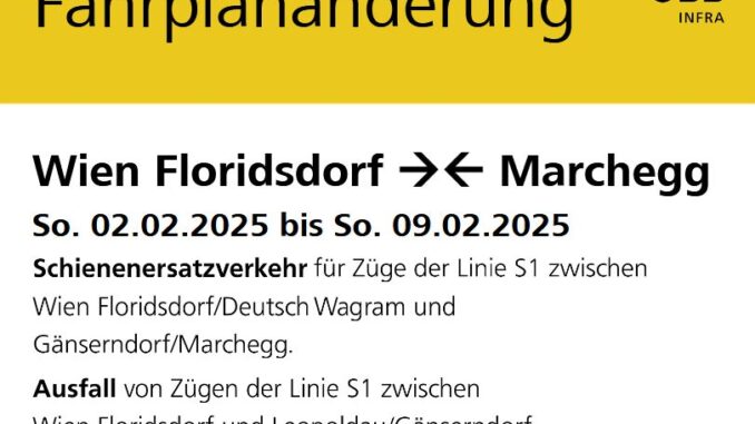 Wien Floridsdorf - Gänserndorf - Marchegg/ Bernhardsthal