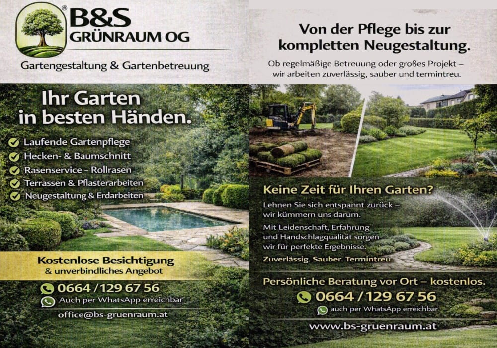 B&S Grünraum OG - Gartengestaltung & Gartenbetreuung