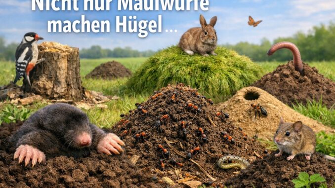 Nicht nur Maulwürfe machen Hügel …